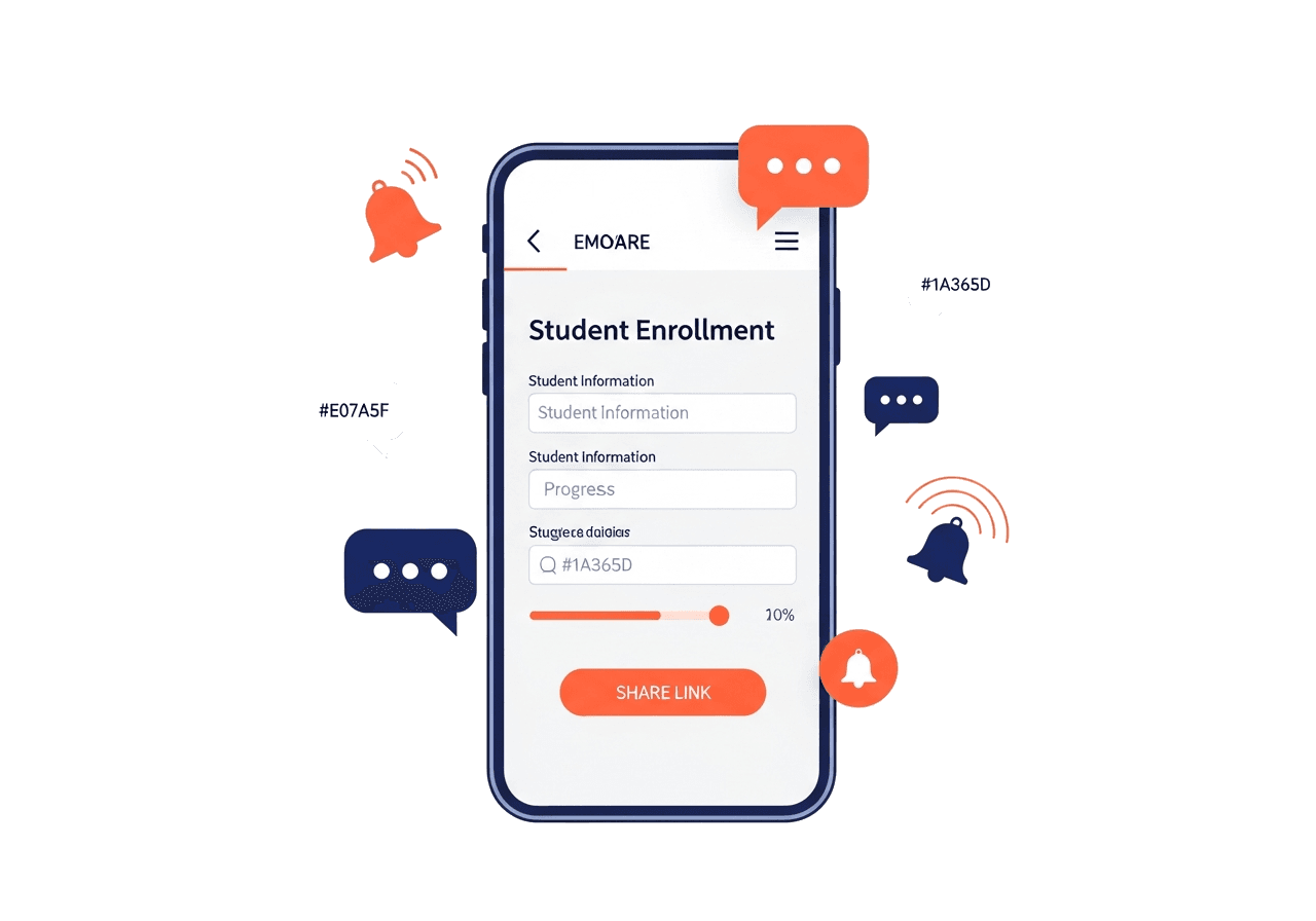 Student enrollment and invite sharing on mobile